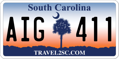 SC license plate AIG411