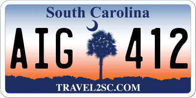 SC license plate AIG412