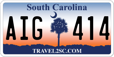 SC license plate AIG414