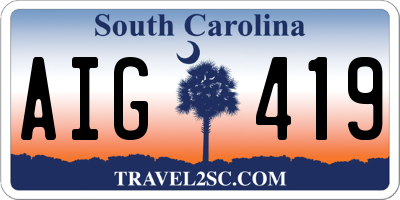 SC license plate AIG419