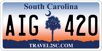 SC license plate AIG420