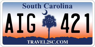 SC license plate AIG421