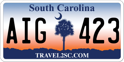 SC license plate AIG423