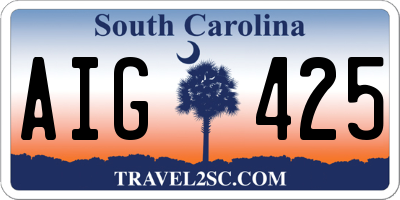 SC license plate AIG425