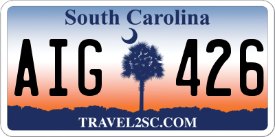 SC license plate AIG426