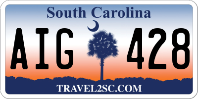 SC license plate AIG428