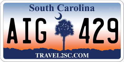 SC license plate AIG429