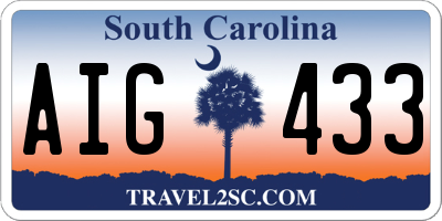 SC license plate AIG433