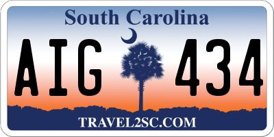 SC license plate AIG434