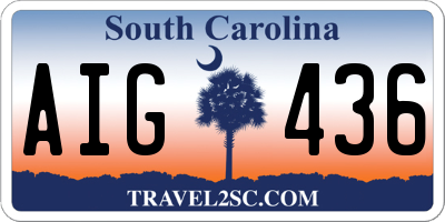 SC license plate AIG436