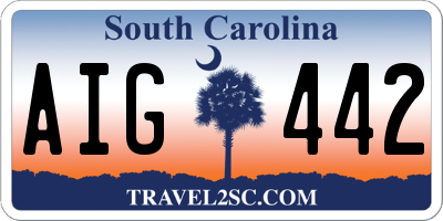 SC license plate AIG442