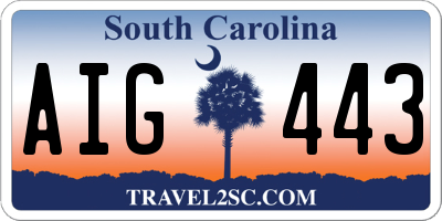 SC license plate AIG443