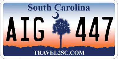 SC license plate AIG447