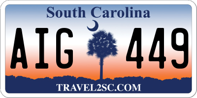 SC license plate AIG449