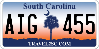 SC license plate AIG455