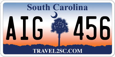 SC license plate AIG456