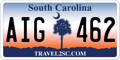 SC license plate AIG462