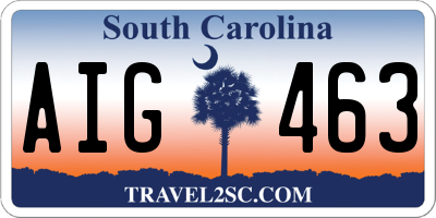 SC license plate AIG463