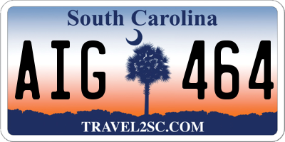 SC license plate AIG464