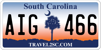 SC license plate AIG466
