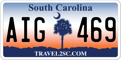SC license plate AIG469