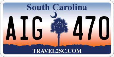 SC license plate AIG470