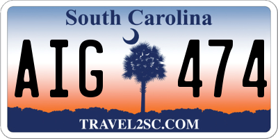 SC license plate AIG474