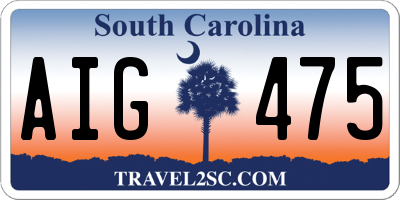 SC license plate AIG475