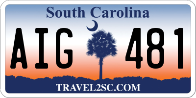 SC license plate AIG481