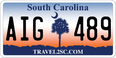 SC license plate AIG489