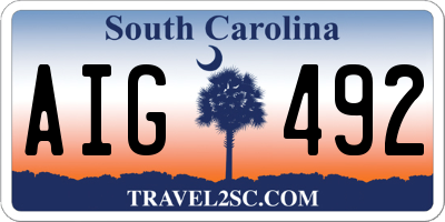 SC license plate AIG492