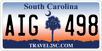 SC license plate AIG498