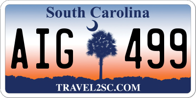 SC license plate AIG499