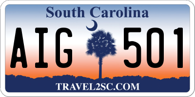 SC license plate AIG501