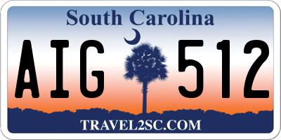 SC license plate AIG512