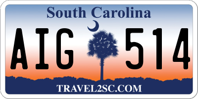 SC license plate AIG514