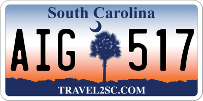 SC license plate AIG517