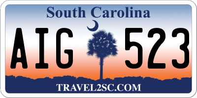 SC license plate AIG523