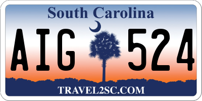 SC license plate AIG524