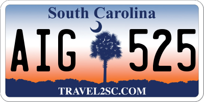 SC license plate AIG525