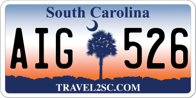 SC license plate AIG526