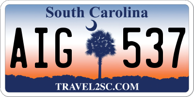 SC license plate AIG537