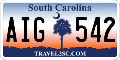 SC license plate AIG542