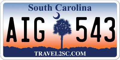 SC license plate AIG543