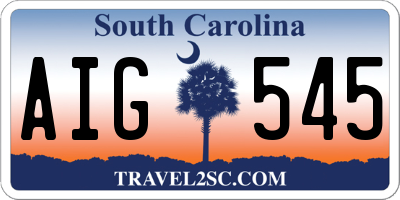 SC license plate AIG545