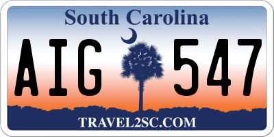 SC license plate AIG547