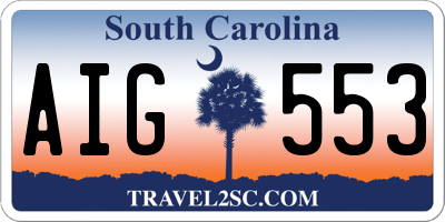 SC license plate AIG553