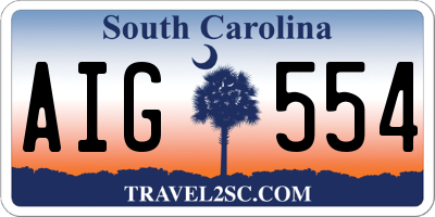 SC license plate AIG554