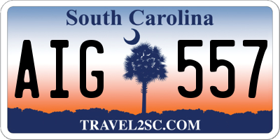 SC license plate AIG557