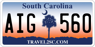 SC license plate AIG560